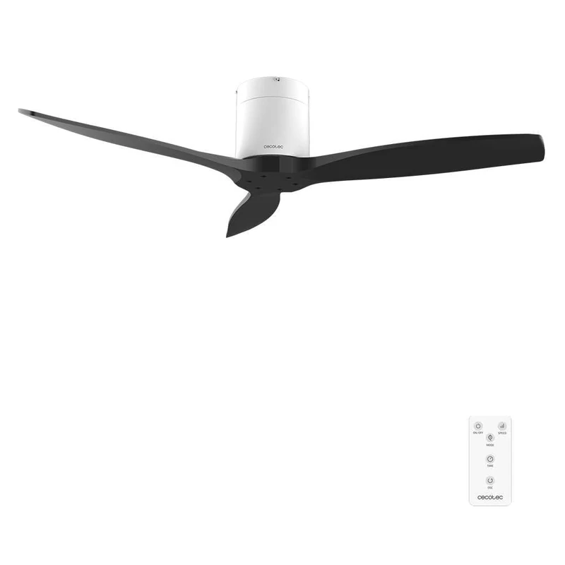Cecotec EnergySilence Aero 5400 Classic White & Black Ceiling Fan with Remote Control 52" DC Motor 40W, 3 Blades, 6 Speeds, Timer up to 8h, Winter/Summer Mode