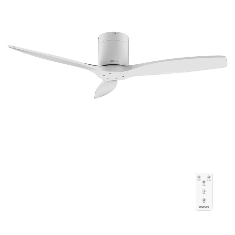 Cecotec EnergySilence Aero 5400 Classic White & White Ceiling Fan with Remote Control 52 Inches DC Motor 40 W, 3 Blades, 6 Speeds, Timer up to 8 h, Winter/Summer Mode