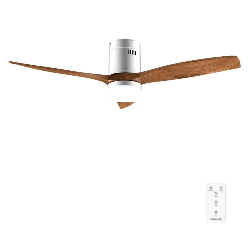 Cecotec EnergySilence Aero 5600 Classic Iron&DarkWood Ceiling Fan with Light and Remote Control 52 Inches DC Motor 40 W, 3 Blades, LED Light, Timer, 6 Speeds, Winter/Summer Mode