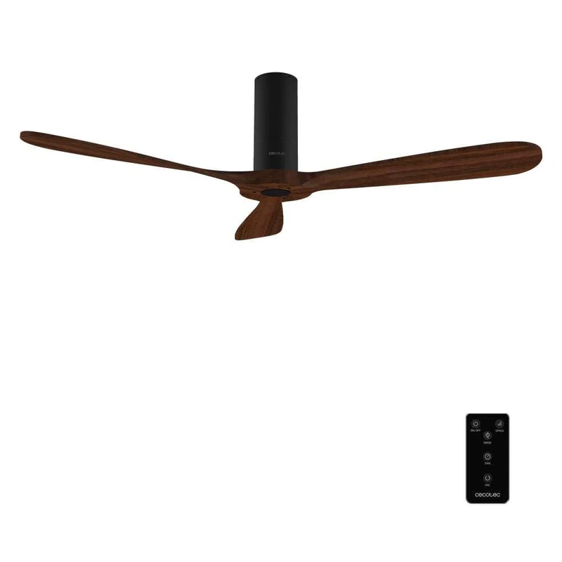 Cecotec EnergySilence 5400 Classic Black&DarkWood Ceiling Fan with Remote Control, 52 Inches DC Motor, 40 W, 3 Blades, 6 Speeds, Timer up to 8h, Winter/Summer Mode