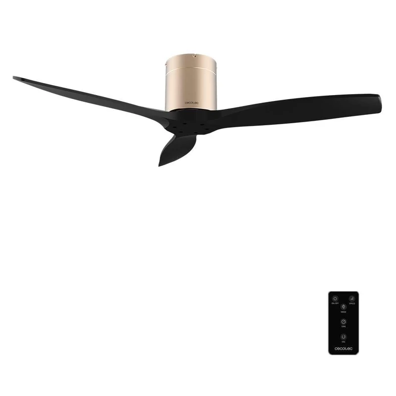 Cecotec EnergySilence Aero 5400 Classic Gold&Black Ceiling Fan with Remote Control 52" DC Motor 40W, 3 Blades, 6 Speeds, Timer up to 8h, Winter/Summer Mode