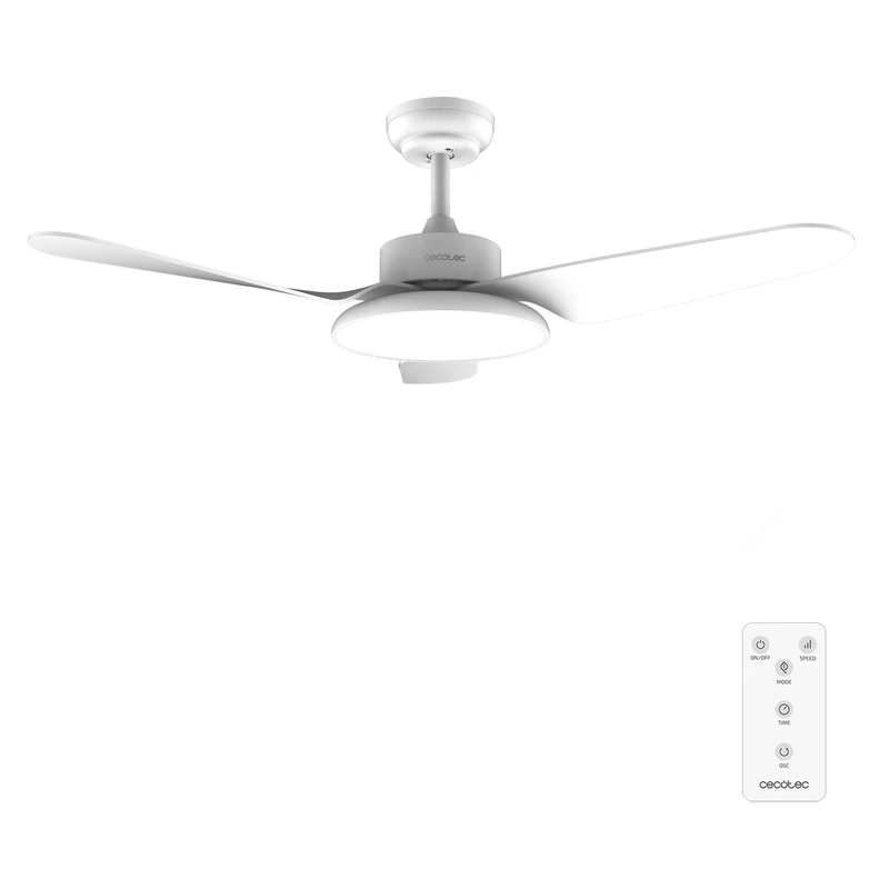 Cecotec EnergySilence Aero 5240 Light White Ceiling Fan with Light and Remote Control 43 Inches DC Motor 40 W, 3 Blades, LED 3 Tones, Programmable Timer, 6 Speeds, Winter/Summer Mode