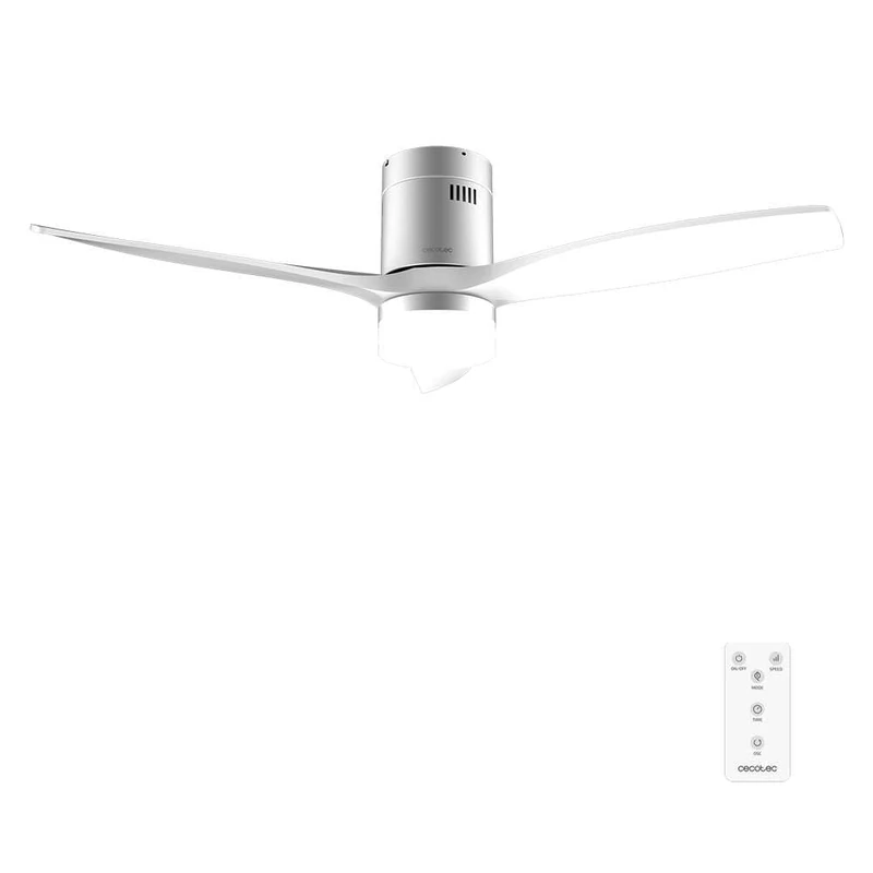 Cecotec EnergySilence Aero 5600 Classic Iron&White Ceiling Fan with Light and Remote Control, 52 Inches DC Motor, 3 Blades, LED Light, Timer, 6 Speeds, Winter/Summer Mode