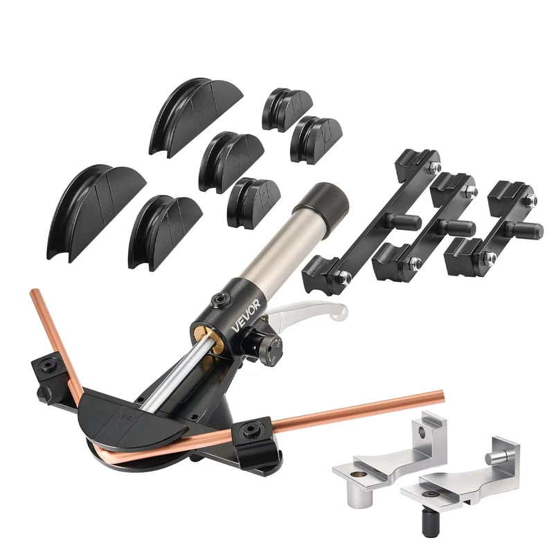 VEVOR Hydraulic Tubing Bender Kit, 1/4 to 7/8 Inch, Copper Tube Pipe Bender, Forward/Reverse HVAC Bending Tool Set, with 7 Aluminium Alloy Dies, for HVAC Air Conditioning Refrigeration Auto Repair - Image 1