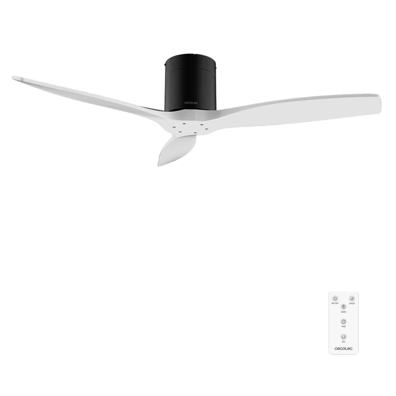 Cecotec EnergySilence Aero 5400 Classic Black&White Ceiling Fan with Remote Control, 52 Inches DC Motor, 3 Blades, 6 Speeds, Timer up to 8h, Winter/Summer Mode