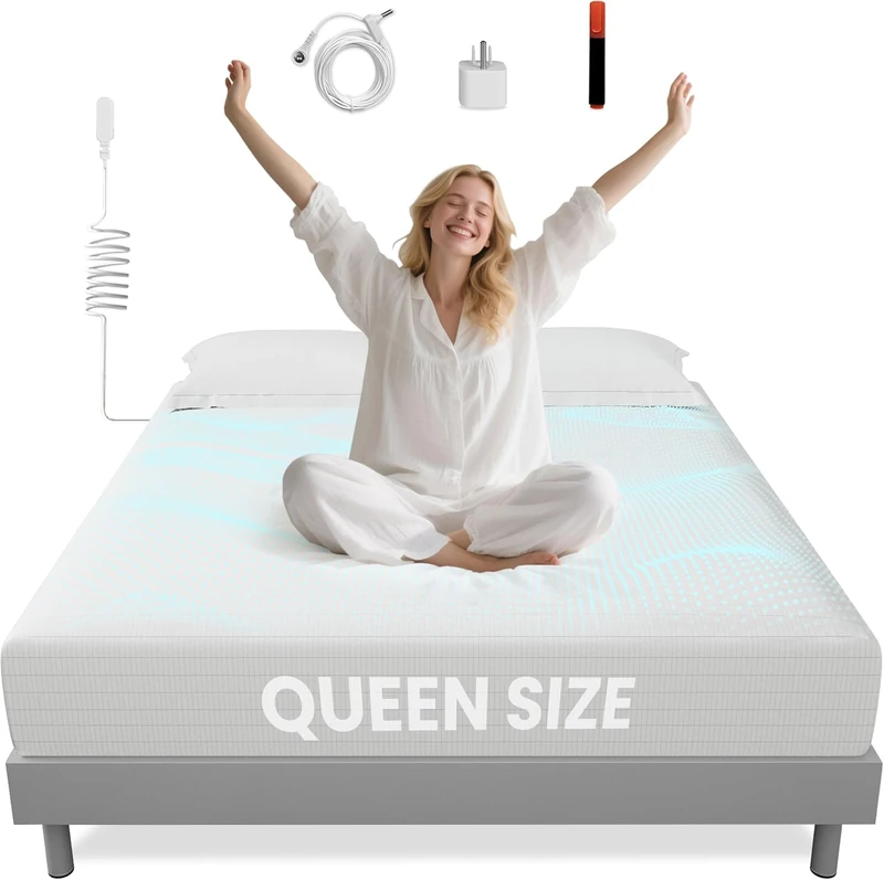 Grounding Sheets White Queen Size - Earthing Fitted Bed Sheet - 90% Organic Cotton+10% Pure Silver Deep Pocket Grounded Bedsheet - Improved Sleep Full Body Earth Connected Bedding（Queen - 60"x80"x15"）