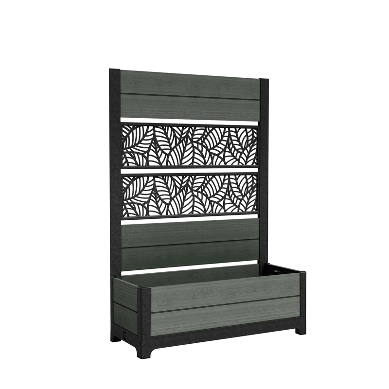 Keter Darwin Tulip Leaf Screen Planter - Green | Decorative Privacy Screen with Integrated Planter Base | Customisable Net & Full‑Screen Panels | Outdoor Divider for Gardens, Patios & Balconies - Image 1