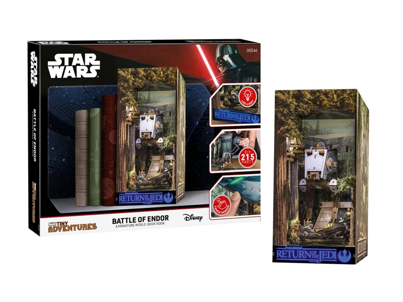 Revell Tiny Adventures Tiny Adventures - Star Wars Battle of Endor - With LED Lighting, 3D Miniature DIY Wooden Craft