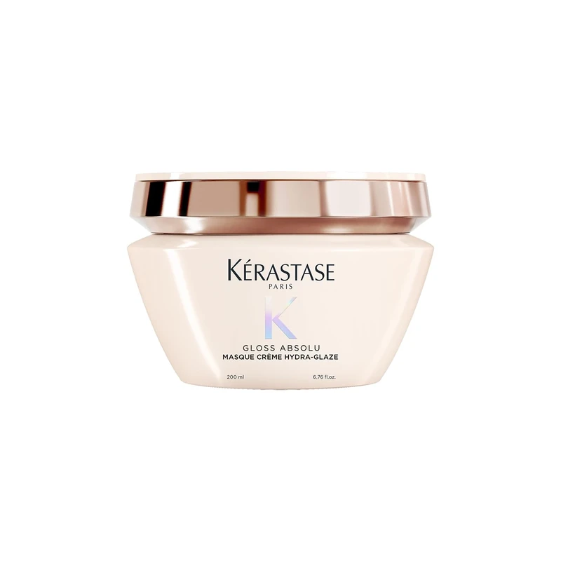 Kérastase Gloss Absolu Masque Crème Hydra-Glaze, Hair Mask for Shine and Smoothness, with Hyaluronic Acid and Glycolic Acid Haircare For Thick, Frizz-prone Hair, 200 ml