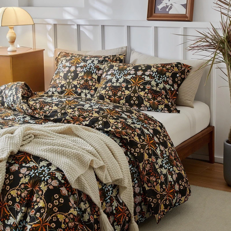 Vintage Floral Comforter Set Twin XL Botanical Flowers Pattern Paisley Comforter with 2 Pillowcases Soft Fluffy Lightweight Floral Bedding Set Vibrant Bohemian Flowers Comforter Set for All Seasons