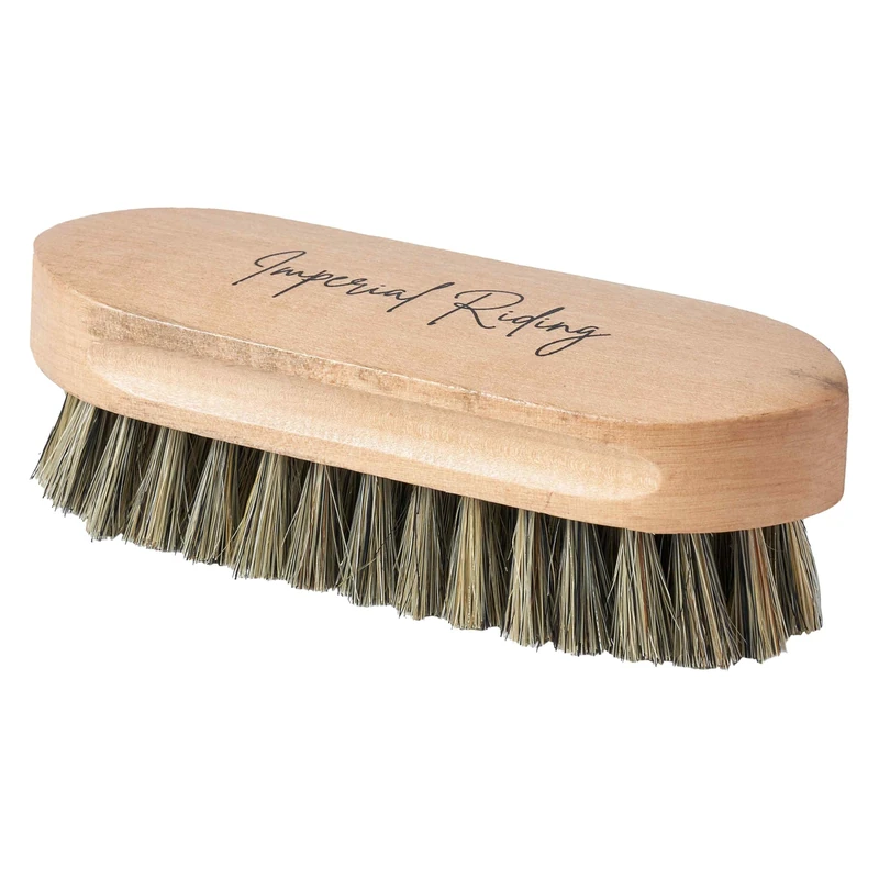 Imperial Riding IRH Natural Coarse Brush, Robust Horse Brush with Hard Natural Bristles, Thorough Fur Cleaning with Wooden Back for Everyday Stable Life
