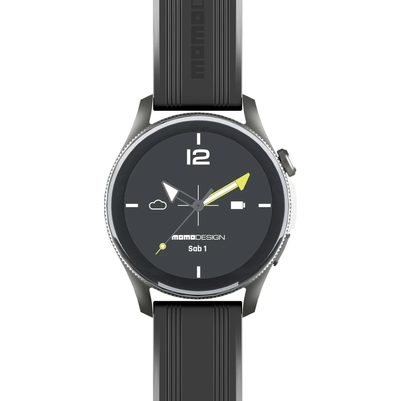 MOMO Design - ZERO 1.43" Smartwatch - AMOLED Display - Aluminium Case - Bluetooth Calls and Health Monitoring - Waterproof and Dustproof - Works with MD TIME App - Black - Image 1