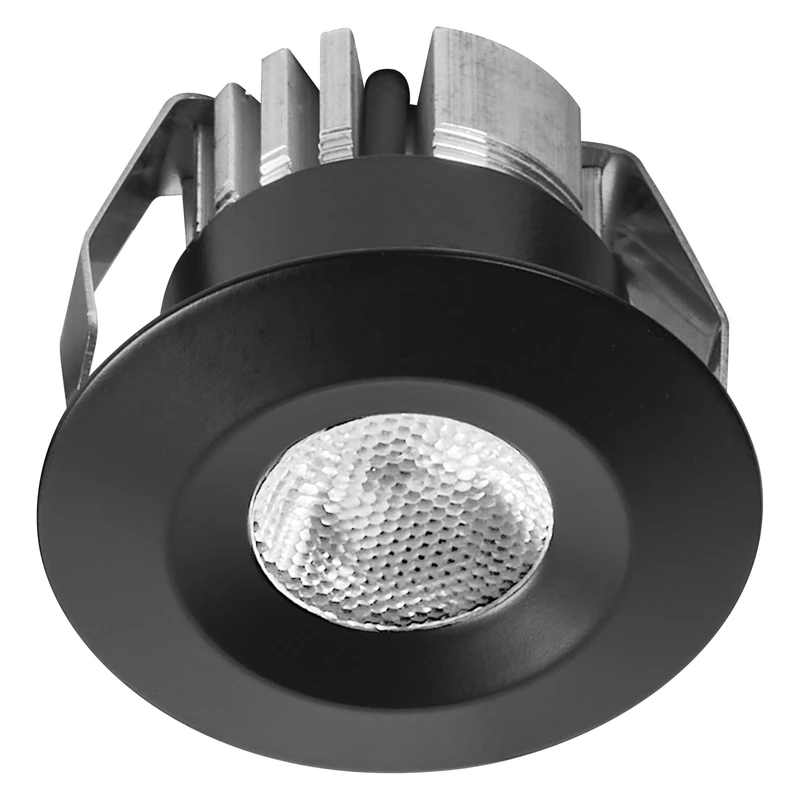 Mini LED Recessed Spotlight 6 W Black IP44 Pack of 5 Ceiling Spotlights 42 mm 450 lm Bathroom Kitchen Warm White 3000 K - Image 1