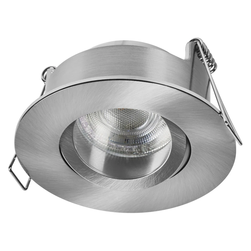 LED Recessed Spotlight IP65 Press 4.5 W Satin Nickel 320 Lumen 2700 K Warm White CRI ≥ 80 Wet Room Set of 3