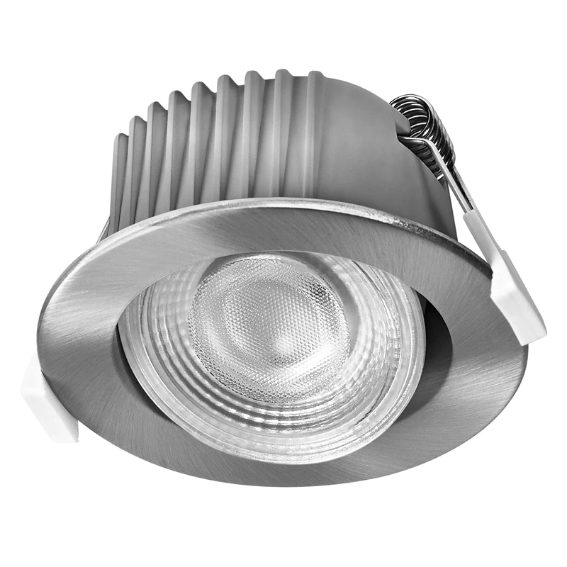 LED Recessed Spotlight CCT IP44 4.9 W Satin Nickel Set of 3 Bathroom Click-CCT 3 Levels 2700-6500 K