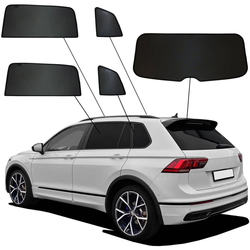 SunClip Privacy & Sun protection compatible with Volkswagen Tiguan Allspace (BW2) 2017-2024