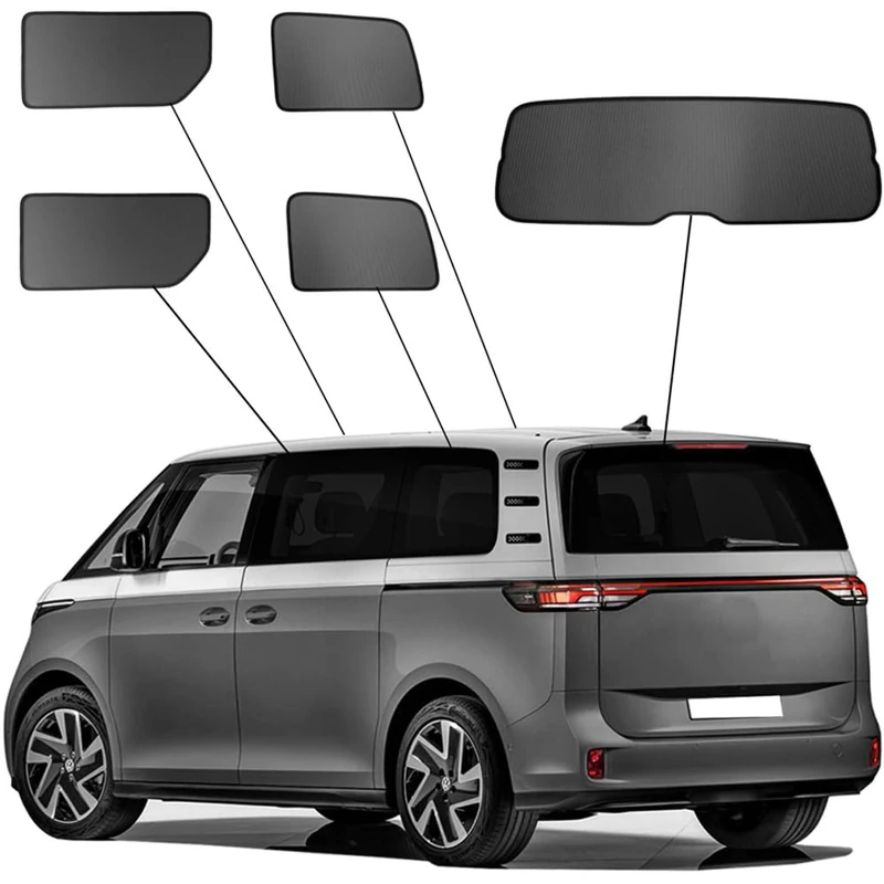 SunClip Privacy & Sun protection compatible with Volkswagen ID.Buzz (Bus) 2022- (without sliding windows)
