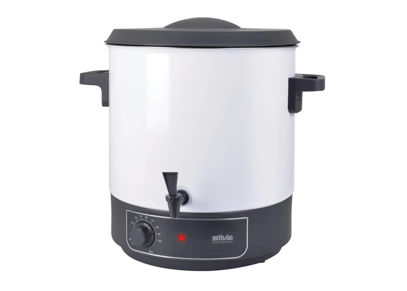Silva Homeline HG-E 290-2-in-1 Preserving Machine & Hot Drink Machine, 29 L Volume, 23.5 L Net Capacity, Thermostat 40-110 °C, 1800 W, Outlet Tap, Insert Rack, Overheating Protection, Enamelled