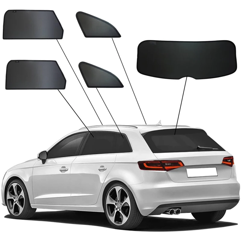 SunClip Privacy & Sun protection compatible with Audi A3 (8V) Sportback 2012-2020