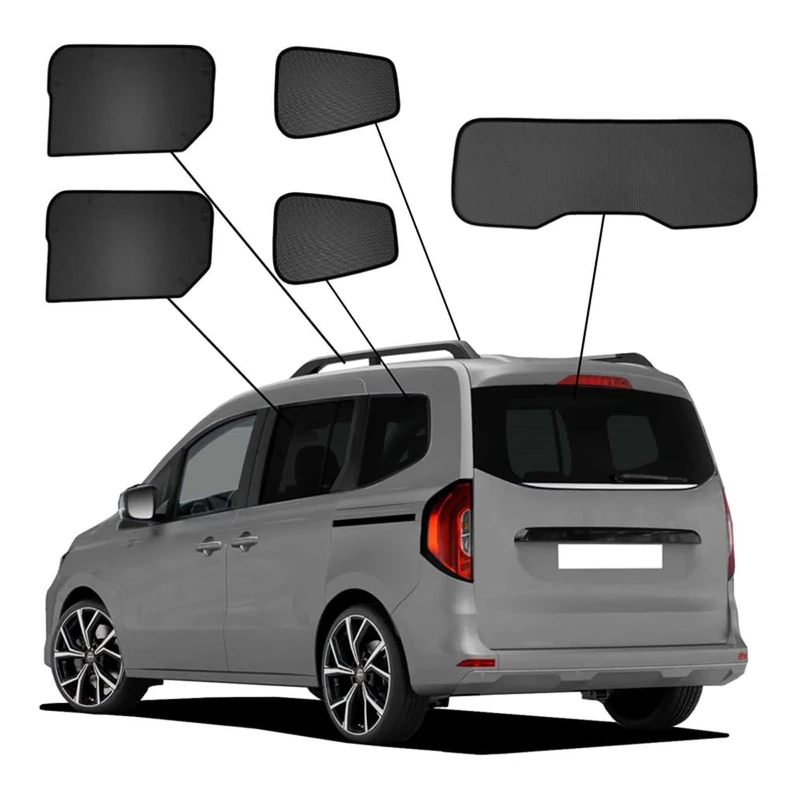 SunClip Privacy & Sun protection compatible with Renault Kangoo III MPV 2021- & Mercedes Citan Tourer/T-Class/EQT 2021- & Nissan Townstar 2021-