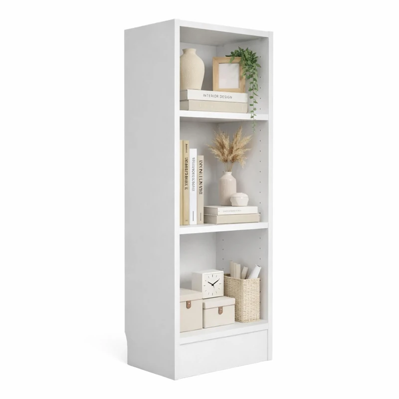 Well Home Turia Bookcase with 2 Shelves in White 40.5x26.5x107.5cm
