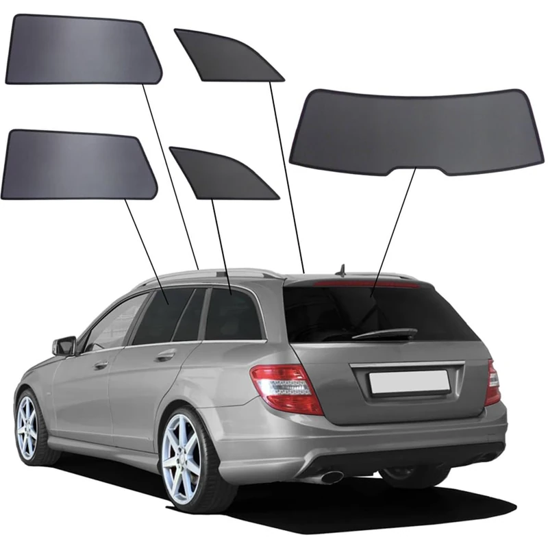 SunClip Privacy & Sun protection compatible with Mercedes C-Class W204 Kombi 2007-2014