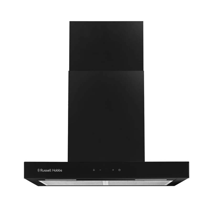Russell Hobbs 60cm T-Shaped Cooker Hood in Black with 3 Speed Settings with 2x Washable Aluminium Filters, Extraction or Recirculation, Boost Function, ECO LED Lights A++ Energy Rating, RHGCH603B