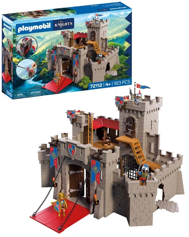 Playmobil | Knights | Large Lion Castle with Drawbridge, Cannons & Trapdoor Toy for Children Aged 4+ | 72112
