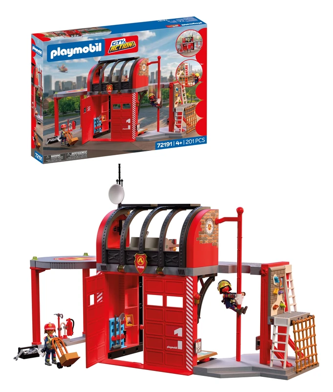 Playmobil | City Action | Large Fire Station | Multi‑Storey Emergency Station with Command Centre, Fire Pole, Training Area & Plenty of Accessories | For Children Aged 4+ | 72191
