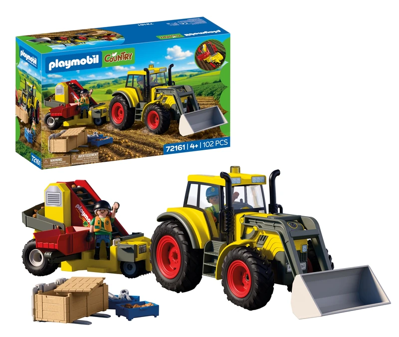 Playmobil | Country | Large Tractor with Potato Harvester | Farm Machinery Set with Front Loader, Sorting Function & Plenty of Accessories | For Children Aged 4+ | 72161