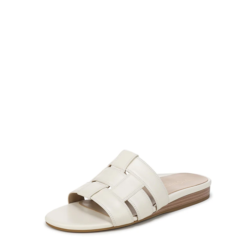 Vionic Women's Glendora Flat Sandals, Ivory Leather, Medium Fit, UK 6.5