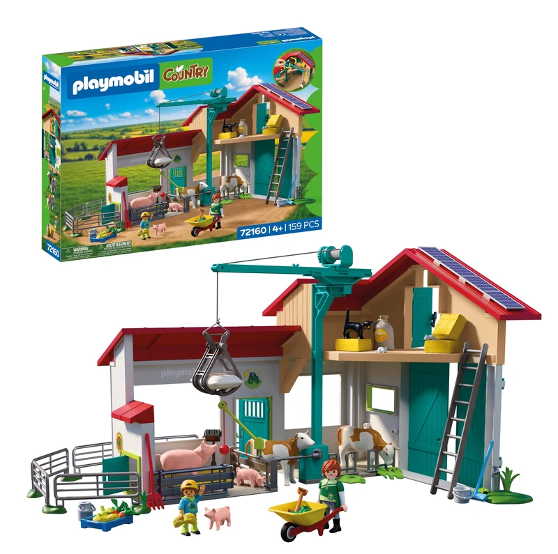 Playmobil | Country | Large Farm | Playset with Loading Crane, Stables, Many Animals & Plenty of Accessories | For Children Aged 4+ | 72160