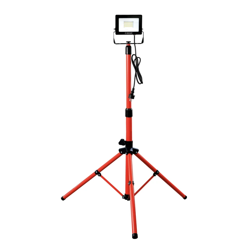 1800lm (20W) LED Construction Site Floodlight; Work Light with 3m Cable; IP65 Waterproof Floodlight. Tripod extends up to 155cm. Swivels and Easy to Carry. Natural Light 4000K. Ideal for Work, - Image 1