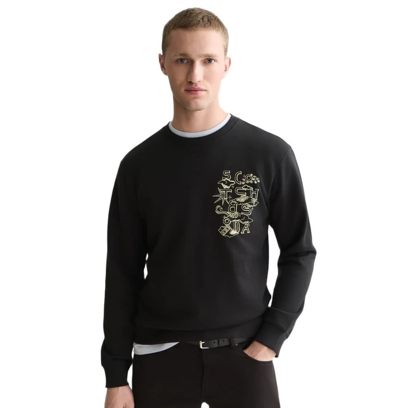 Scotch & Soda Left Chest Artwork Sweatshirt - Regular Fit