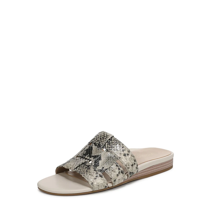 Vionic Women's Glendora Flat Sandals, Cream Snake Leather, Medium Fit, UK 3
