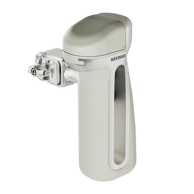 NEEWER Quick Release Side Handle with Anti Off Cold Shoe, 360° Rotation, Nonslip Grip, Compatible with iPhone 17 Pro Max 16 S25 Ultra Phone Cage Accessories, PA148 (Silver)