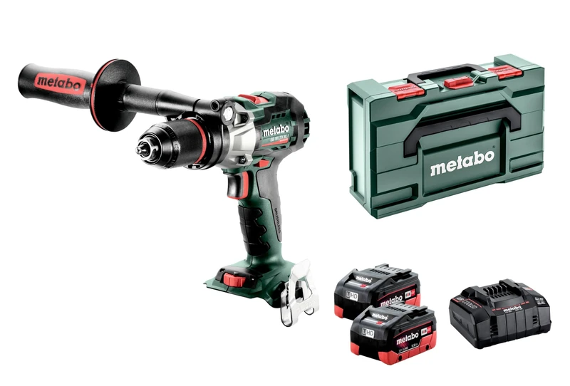 metabo Cordless Impact Drill Screwdriver SB 18 LTX BL I - 18 V brushless, CAS, 130 Nm, 68 mm Wood, 16 mm Masonry - Impulse Function, LED, Aluminium housing - incl. 2 Batteries 5.5 Ah, Charger and