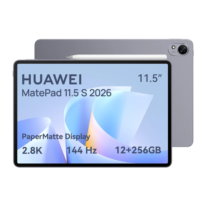 HUAWEI MatePad 11.5 S 2026 Tablet 2.8K 144Hz Ultra-clear PaperMatte Display with new M-Pencil Pro, 12+256GB, 8800 mAh Battery, 40W SuperCharge, WiFi 6+, HUAWEI Notes, GoPaint