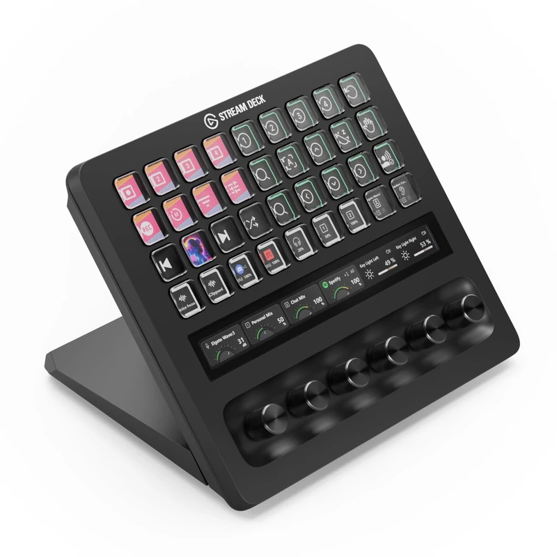 Elgato Stream Deck + XL – Customizable Control Platform With Macro Keys, Multifunction Dials, Touch Strip for Professional Systems & Production – USB-C for PC and Mac