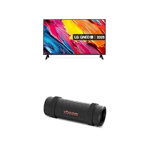 LG 43QNED70A6A 43-Inch 4K UHD Smart TV bundle with xboom Grab Portable Bluetooth Speaker