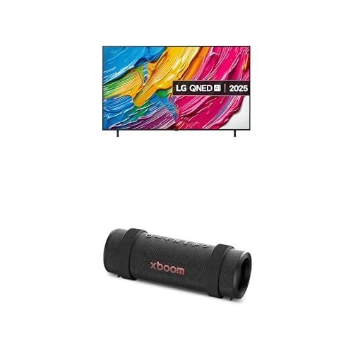 LG 75QNED80A6A 75-Inch 4K UHD Smart TV bundle with xboom Grab Portable Bluetooth Speaker