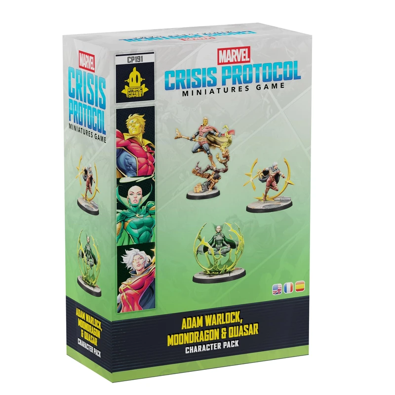 Asmodee | Marvel: Crisis Protocol Adam Warlock, Moondragon, Quasar Character Pack | Miniatures Game | Ages 14+ | 2 Players | 90 Minutes Playing Time