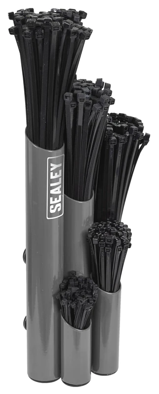Sealey Large Magnetic Cable Tie Holder with 500 Cable Ties - Grey - APCTHGXL
