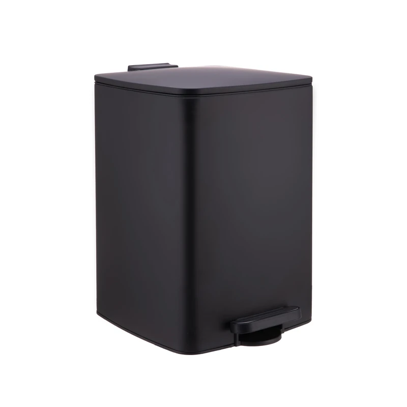 Relaxdays Kitchen Bin, 20L, Soft-Close Lid, Removable Inner Bucket, Matte Black, 40x29x34 cm