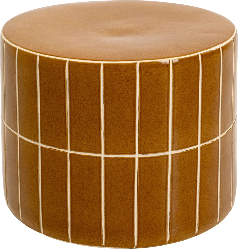 Kare Bliss Tile Design Side Tables, Orange, 42 cm Diameter, Storage Table, Stone Table, Living Room Table, Flower Stand - Image 1