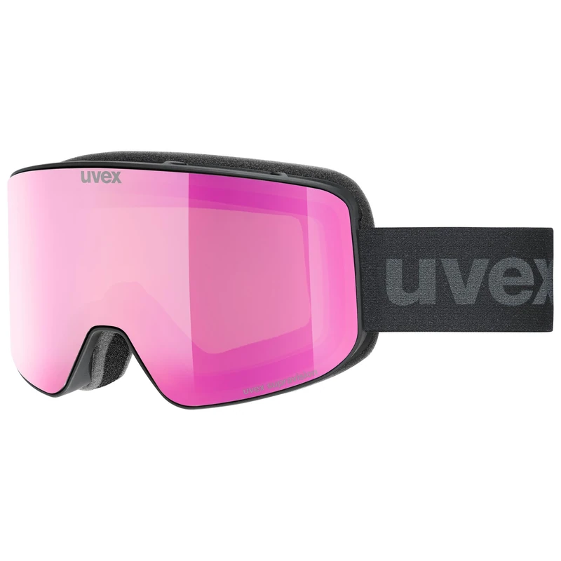 Uvex Unisex-Adult, pyrit pro FM ski goggles, black matt/mirror ruby, one size