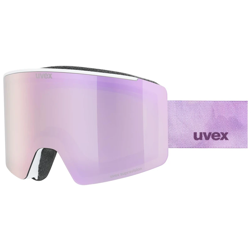 Uvex Unisex-Adult, ignite FM ski goggles, white matt/mirror rose, one size - Image 1