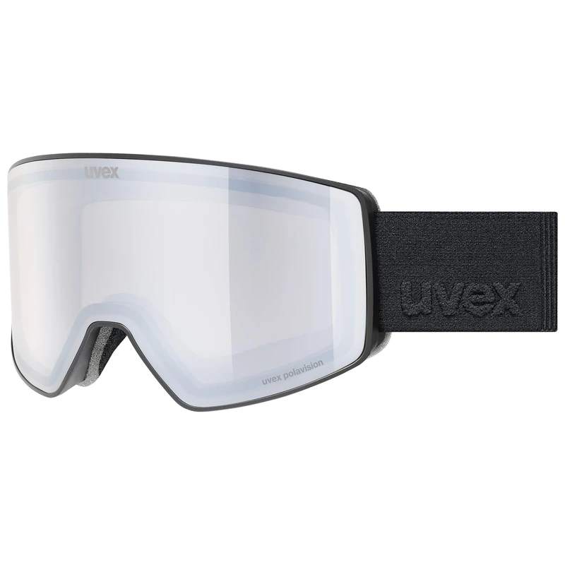 Uvex Unisex-Adult, scenic P ski goggles, black matt/mirror silver-pola, one size