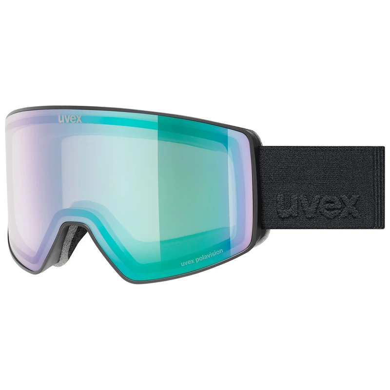 Uvex Unisex-Adult, scenic P ski goggles, black matt/mirror green-pola, one size