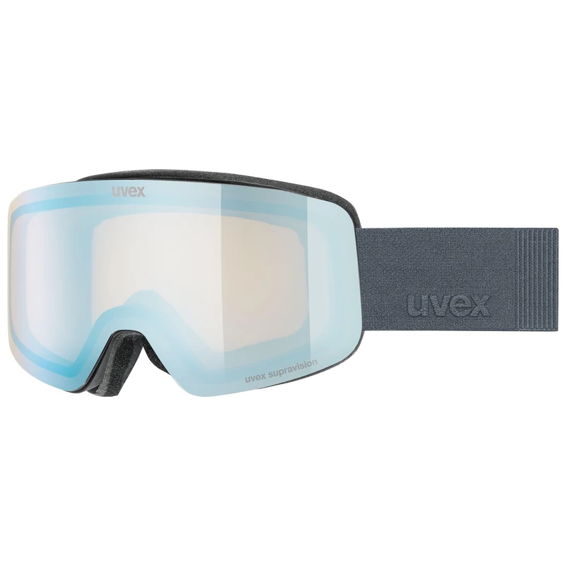 Uvex Unisex-Kids, pwdr FM ski goggles, black matt/mirror sapphire, one size